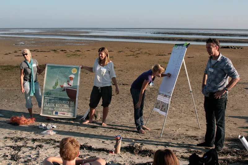 Vergaderen op het strand